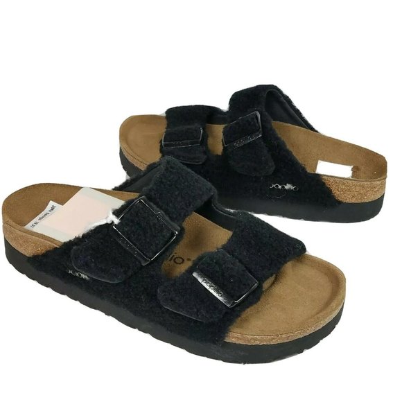 fuzzy crocs mineral blue